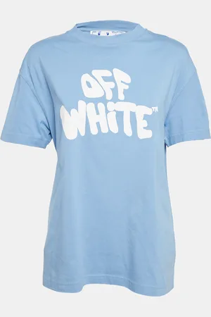 OFF-WHITE Logo Print Jersey Cotton Crew Neck T-Shirt S