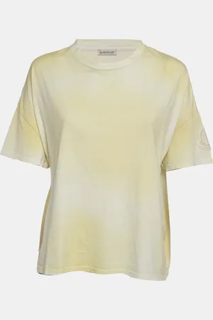 Moncler Tie-Dye Jersey Logo Applique Crop T-Shirt L