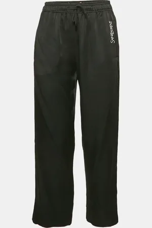 Saint Laurent Saint Laurent Logo Embroidery Satin Contrast Trimmed Joggers S