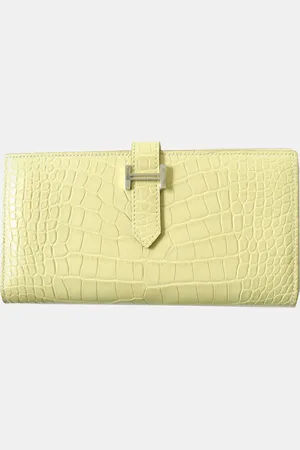 Hermès Alligator Bearn Long Wallet Leather