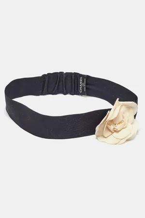 CHANEL Satin Camellia Detail Headband