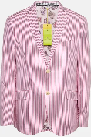 Etro Striped Cotton Single Breasted Blazer XXL