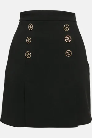 Elisabetta Franchi Crepe Button Detail Mini Skirt S