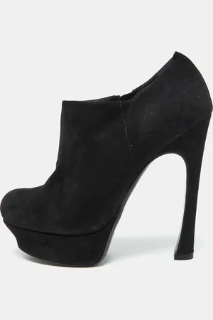 Saint Laurent Suede Zip Platform Booties Size 39.5