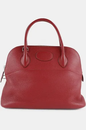 Hermès Rouge Ash Leather Bolide 31 Handbag