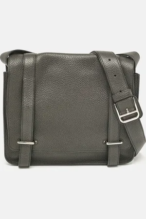 Hermès Noir Taurillon Clemence Leather Steve Caporal 28 Bag