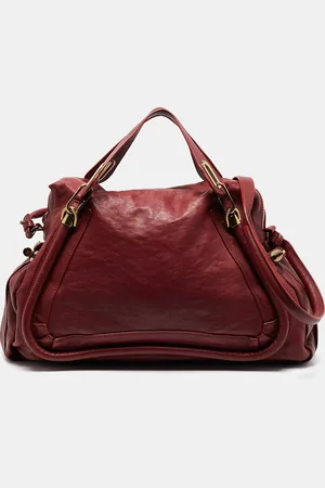 Chloé Dark Fuchsia Leather Medium Paraty Shoulder Bag