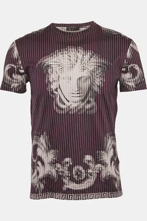 VERSACE Black/ Medusa Print Jersey Lenticular Foulard T-shirt S
