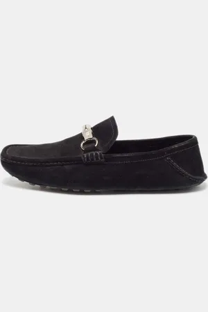 Gucci Suede Bamboo Horsebit Slip On Loafers Size 43.5