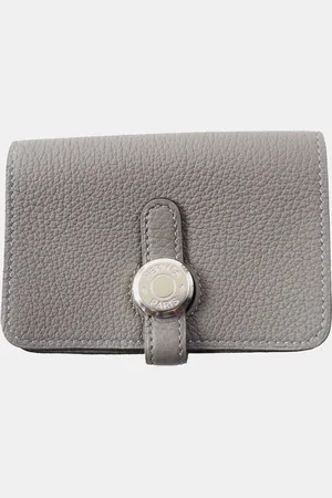 Hermès Silver Leather Dogon Card Holder