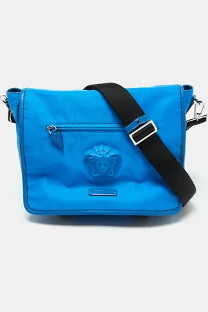 VERSACE Nylon La Medusa Flap Messenger Bag