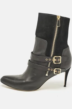 PAUL ANDREW Leather and Suede Ankle Length Boots Size 39.5