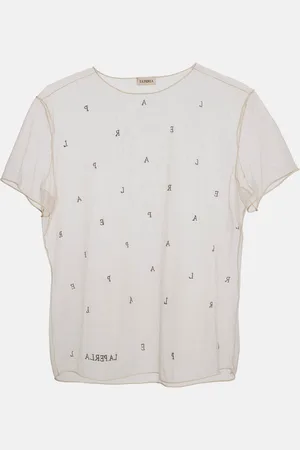La Perla Light Logo Embroidered Tulle Sheer Top M