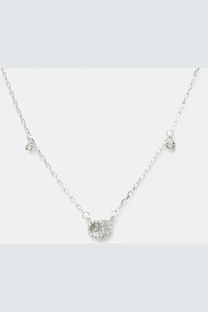 Gucci 18K White Gold Diamond GG Running Diamond Necklace