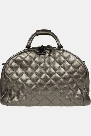 CHANEL Leather Round Trip Airline Bowling Bag