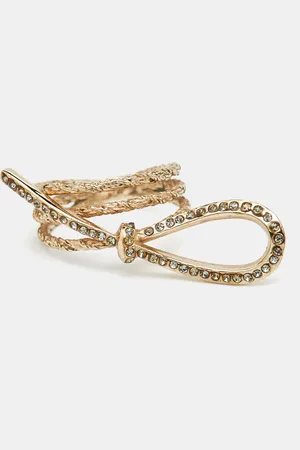 Dior Bow Crystal Tone Cocktail Ring 51