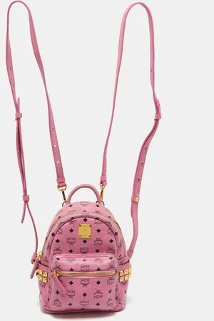 MCM Visetos Coated Canvas and Leather Mini Studded Stark Bebe Boo Backpack
