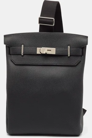 Hermès Noir Togo Leather Palladium Finish Hac A Dos GM Backpack