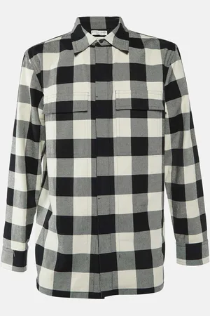 Bottega Veneta Monochrome Checked Cotton Oversized Shirt M