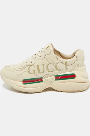 Gucci Leather Rhyton Lace Up Sneakers Size 35.5