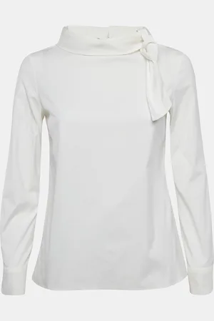 Prada Poplin Neck-Tie Detail Long Sleeve Blouse S