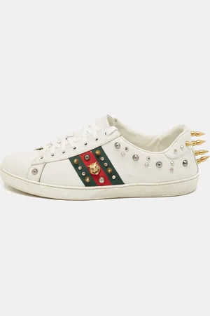 Gucci Leather Studded Accents Ace Sneakers Size 43