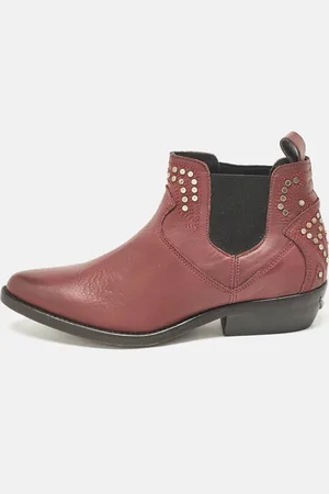 Zadig & Voltaire Leather Studded Ankle Boots Size 37