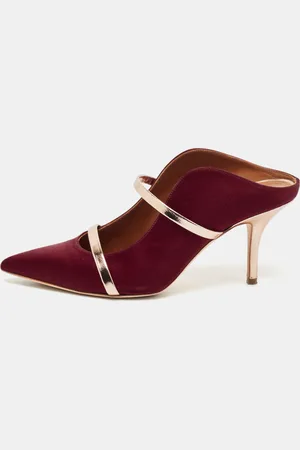 MALONE SOULIERS Satin Maureen Pointed Toe Mules Size 38.5