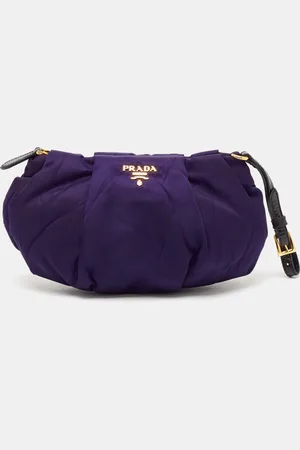 Prada Pleated Nylon Wristlet Clutch