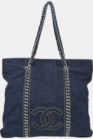 CHANEL Denim Luxury Line Tote Handbag
