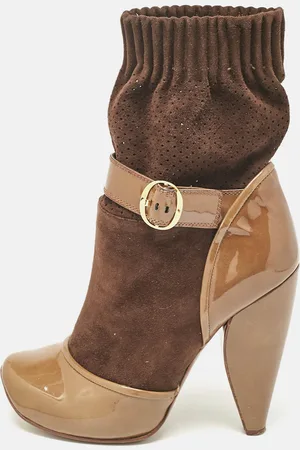 Marc Jacobs Olive /Brown Suede and Patent Leather 