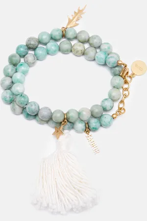 Dior Jasper Bead Jardin Tone Double Wrap Bracelet