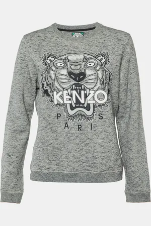 Kenzo Tiger Embroidered Melange Cotton Sweatshirt L