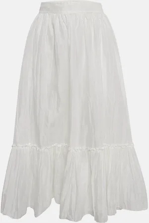 VALENTINO Cotton Flounce Maxi Skirt M