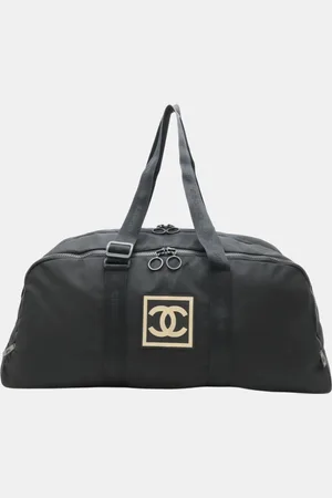 CHANEL Nylon Black Sport Line Boston Bag