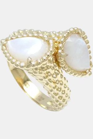 Boucheron 18K Gold Mother Of Pearl Serpent Boheme Ring EU 55.5