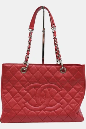 CHANEL Caviar Skin Gst Matelasse Chain Tote Bag