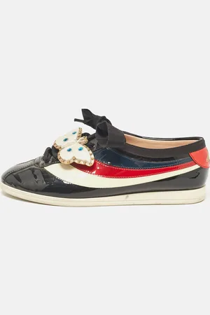 Gucci Multicolor Patent Leather New Ace Falacer Butterfly Sneakers Size 37.5