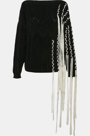 Loewe Wool Cable Knit Fringed Sweater L