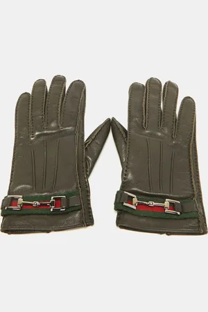 Gucci Leather Web Horsebit Gloves Size 7
