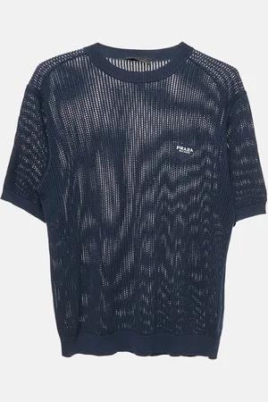Prada Pinhole Pattern Silk and Cotton Sweater L