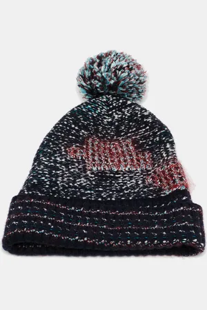 CHANEL Wool Blend Knit Pom Pom Beanie S