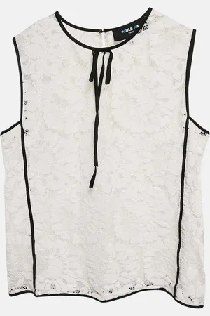 Paule Ka Floral Lace Sleeveless Top M