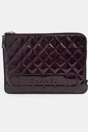 CHANEL Patent Leather patent clutch bag