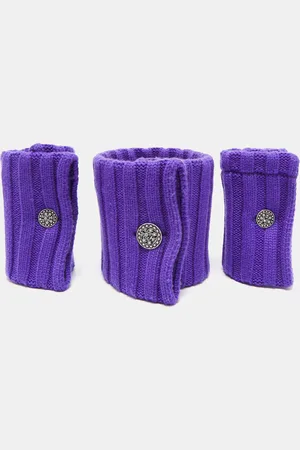 CHANEL Cashmere Knit Necklap Muffler and Mousquetaire Cuffs