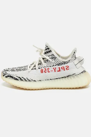 adidas /Black Knit Fabric Boost 350 V2 Zebra Sneakers Size 37 1/3