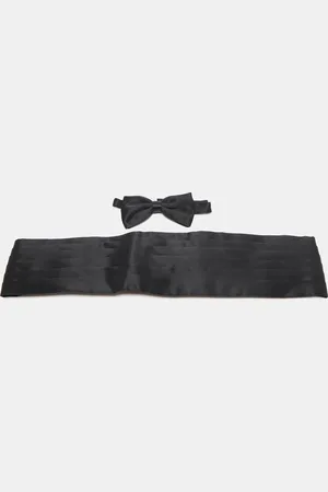 BRIONI Silk Cummerbund and Bow Tie Set XXL
