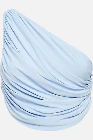 Norma Kamali Jersey Ruched One-Shoulder Sleeveless Top S