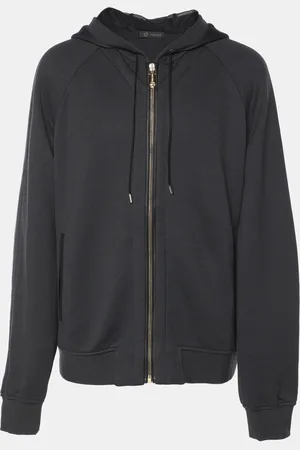 VERSACE Knit Medusa Patch Detail Hooded Jacket XXL