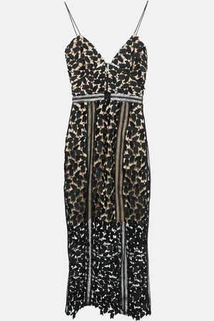 Self-Portrait Guipure Lace Sleeveless Midi Dress XS